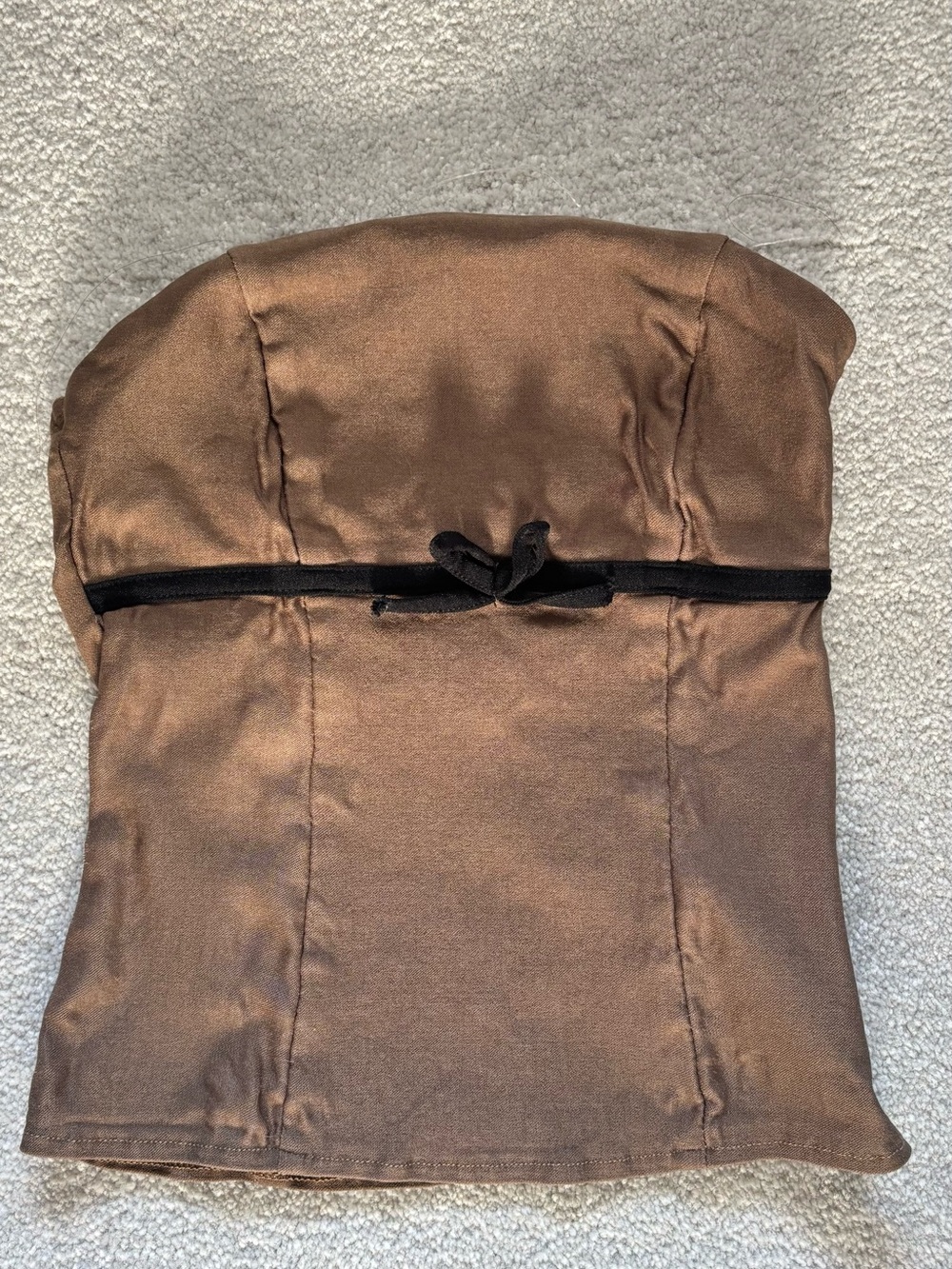 Tube top with black bow detail